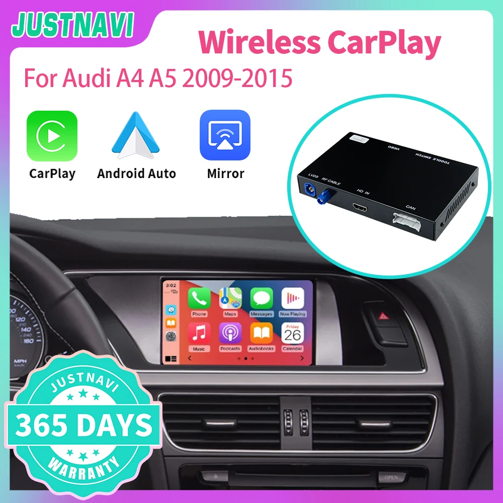JUSTNAVI Wireless CarPlay For Audi A4 A5 2009-2015 With Android Auto Mirror Link AirPlay Car Play Functions
JUSTNAVI Wireless CarPlay For Audi A4 A5 2009-2015 With Android Auto Mirror Link AirPlay Car Play Functions