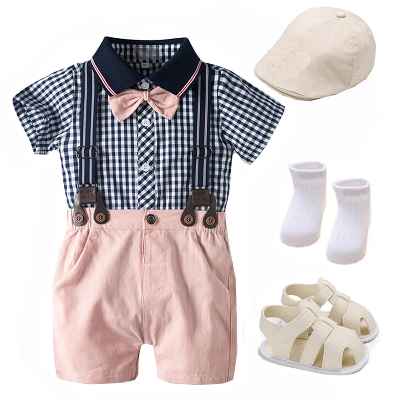Baby Boys Clothes Formal Dress Romper + Socks + Shoes+ Hat + Bow Tie 5 Piece a Set Clothing Sets Newborn Gentleman Baptism Suit
Baby Boys Clothes Formal Dress Romper + Socks + Shoes+ Hat + Bow Tie 5 Piece a Set Clothing Sets Newborn Gentleman Baptism Suit