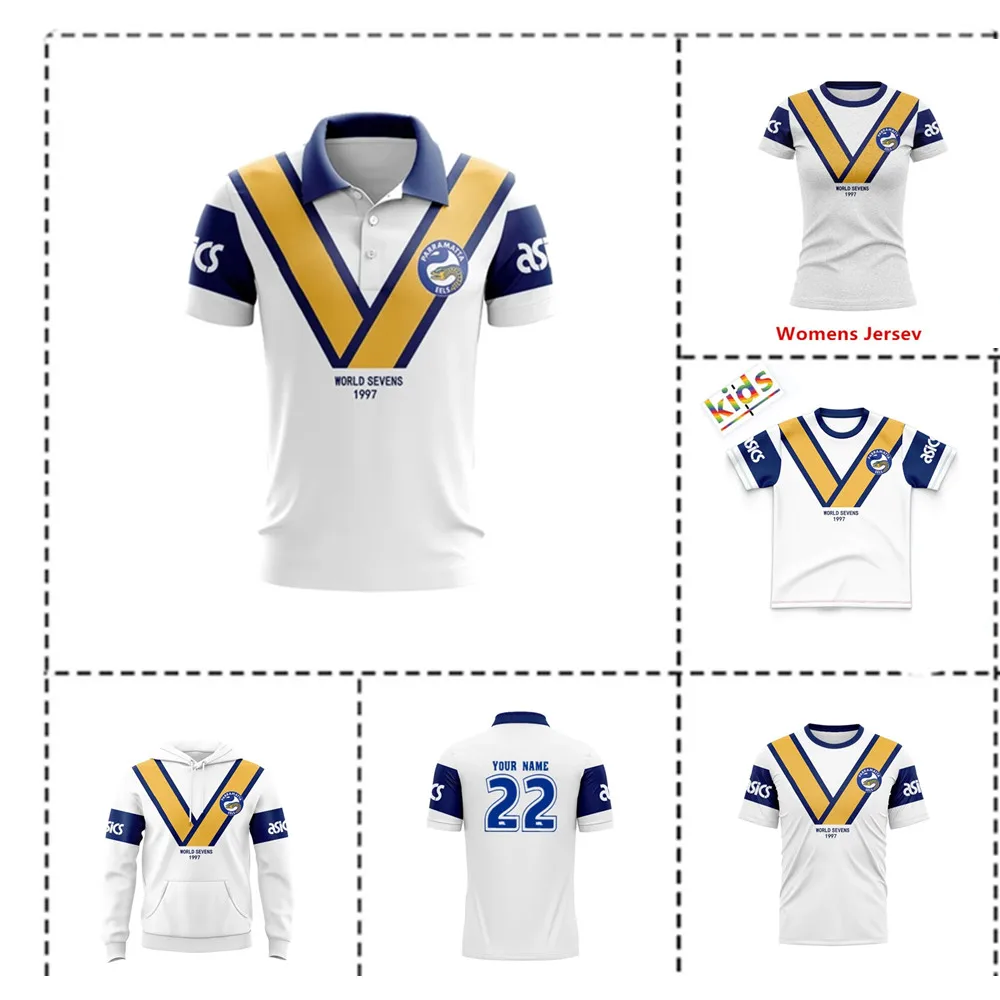 

Customization 1997 Parramatta Eels Retro Rugby Jersey Kids - Women's - Men's Size: S-5XL（Print Custom Name Number）