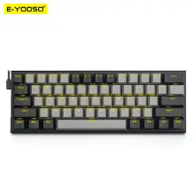 E-YOOSO Z11 USB 60% Mini Mechanical Gaming Keyboard Blue Red Switch 61 Keys Wired detachable cable, portable for travel computer