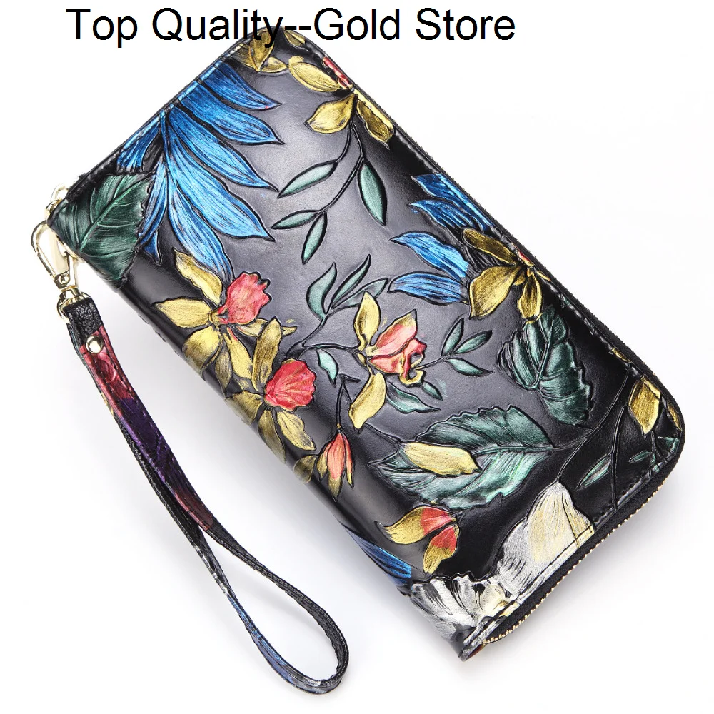 Women Cowhide Clutch Wrist Bags Long Purse ID Card Holder Coin Vintage Female Genuine Embossed Leather Wallet Handy Money Bag
Women Cowhide Clutch Wrist Bags Long Purse ID Card Holder Coin Vintage Female Genuine Embossed Leather Wallet Handy Money Bag