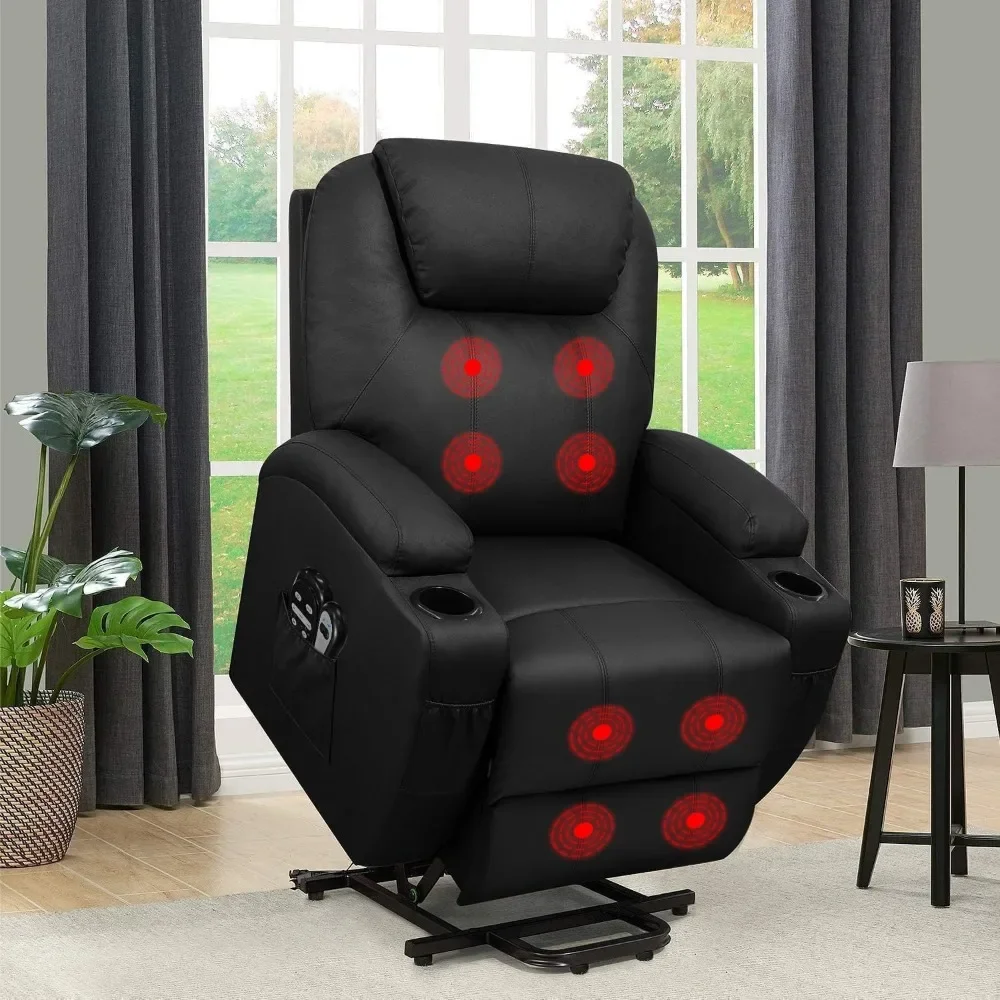Lift Recliner Chair PU Leather with Massage for Elderly Ergonomic Lounge Chair Classic Single Sofa with 2 Cup Holders
Lift Recliner Chair PU Leather with Massage for Elderly Ergonomic Lounge Chair Classic Single Sofa with 2 Cup Holders