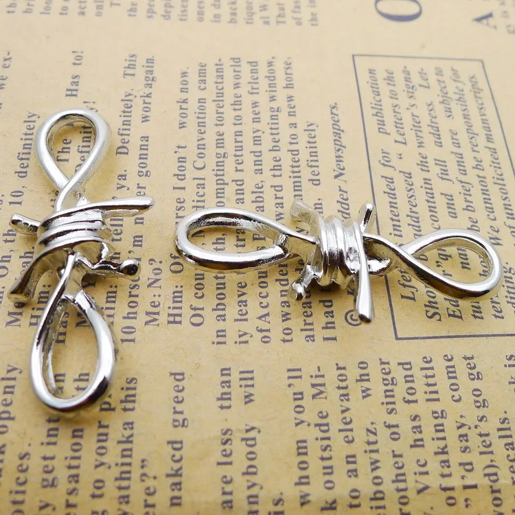 

4pcs/Lot 45x21mm Knot Infinite Charm Antique Silver Color Pendants for DIY Jewelry Making Charm