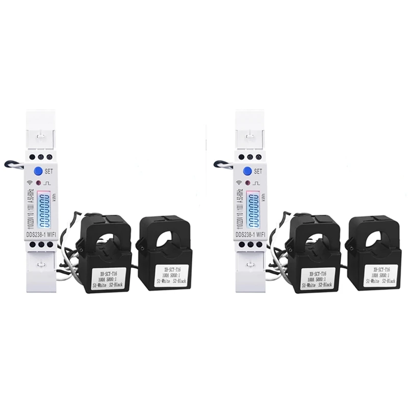 2X 2 Phase 3 Wires 110V+110V 100A Din Rail 18Mm Tuya WIFI Smart Energy Meter Power Consumption Monitor Kwh Meter
2X 2 Phase 3 Wires 110V+110V 100A Din Rail 18Mm Tuya WIFI Smart Energy Meter Power Consumption Monitor Kwh Meter