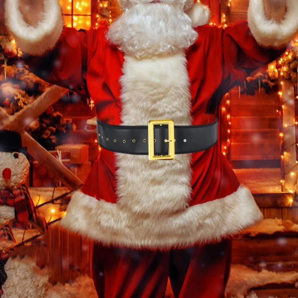 

Ремень в стиле Санта Клауса для Хэллоуина аксессуары для костюма широкий пояс из искусственной кожи мужской Рождественский ремень для выступления на сцене