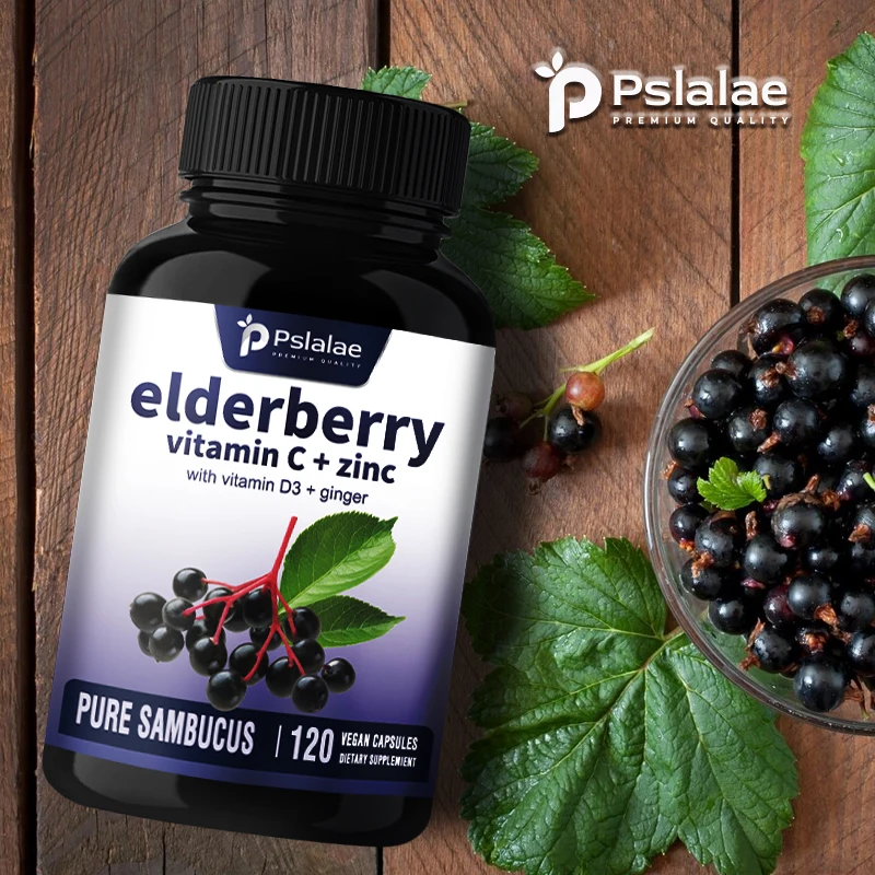 

Elderberry Extract Supplement, 10,000 Mg with Vitamin C + Zinc - Antioxidant Immune Support Supplement