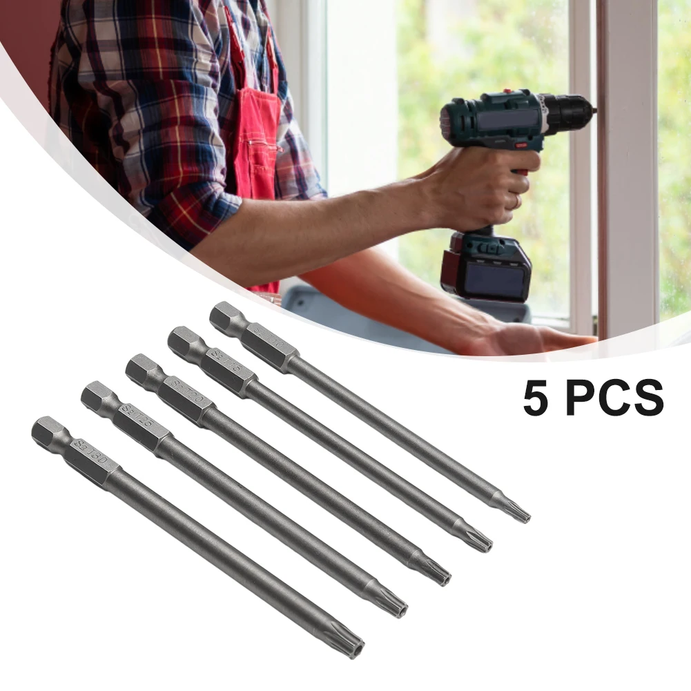 5Pcs Torx Screwdriver Bits Magnetic Hollow Head 100mm T10 T15 T20 T25 T30 Drill Bit Electric Screwdriver Hand Drill Tools Parts
5Pcs Torx Screwdriver Bits Magnetic Hollow Head 100mm T10 T15 T20 T25 T30 Drill Bit Electric Screwdriver Hand Drill Tools Parts