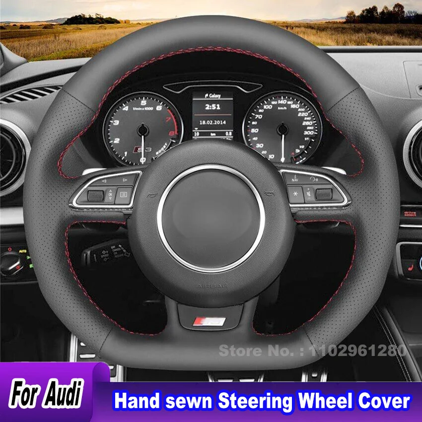 Hand-sewn Non-slip Black Leather For Audi S1 8X S3 8V Sportback S4 B8 S5 Steering Wheel Cover Interior Accessories
Hand-sewn Non-slip Black Leather For Audi S1 8X S3 8V Sportback S4 B8 S5 Steering Wheel Cover Interior Accessories