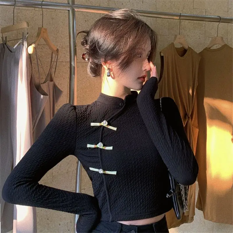 Chinese Style Y2k T-shirts Women Vintage Slim Crop Tops Elegant Ladies Long Sleeve Modern New Casual Streetwear Fashion Spring
Chinese Style Y2k T-shirts Women Vintage Slim Crop Tops Elegant Ladies Long Sleeve Modern New Casual Streetwear Fashion Spring