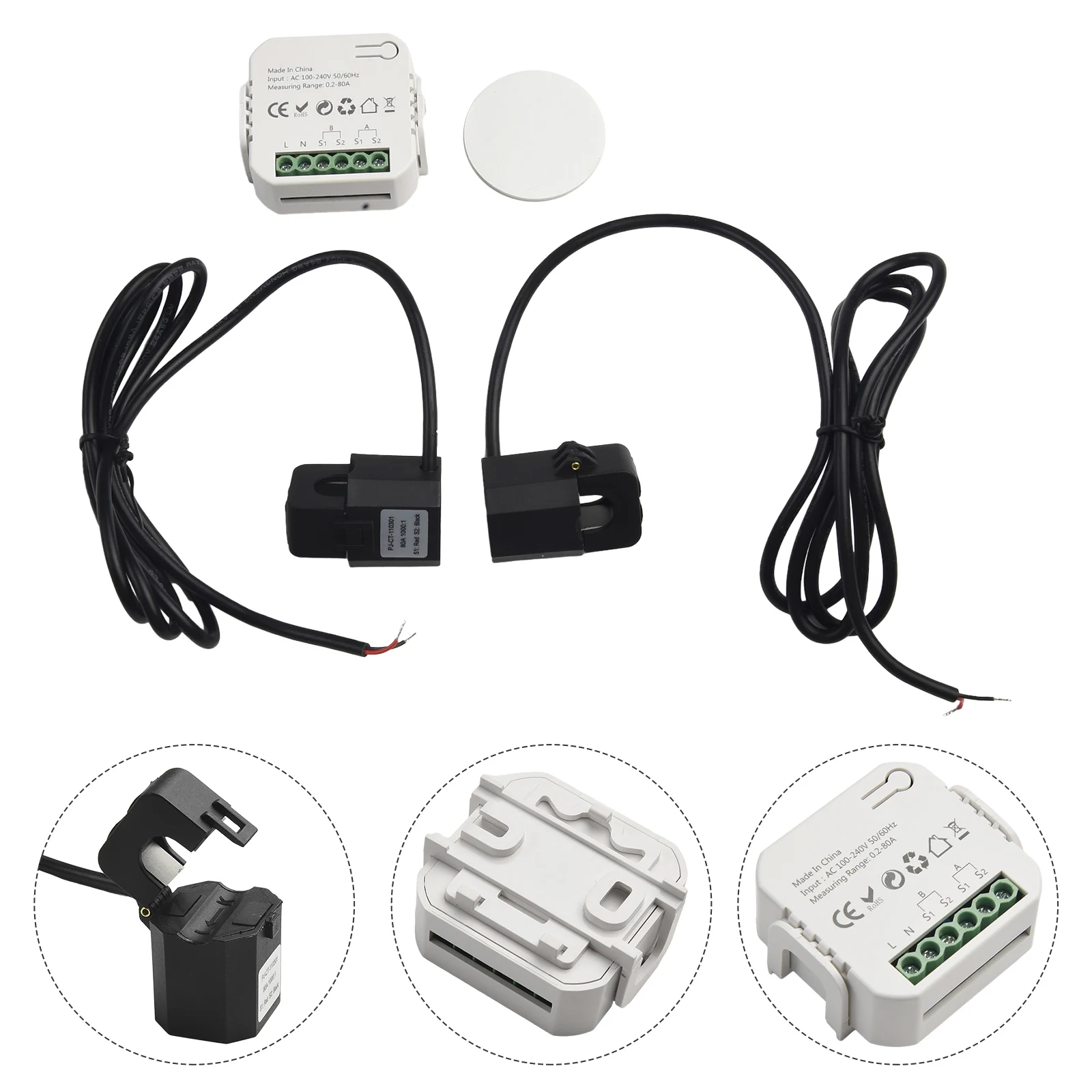 WiFi Energy Meter Electricity Meters 2 Channel With Clamp Electrical Supplies Home Improvement 100-240V AC 50/60Hz
WiFi Energy Meter Electricity Meters 2 Channel With Clamp Electrical Supplies Home Improvement 100-240V AC 50/60Hz