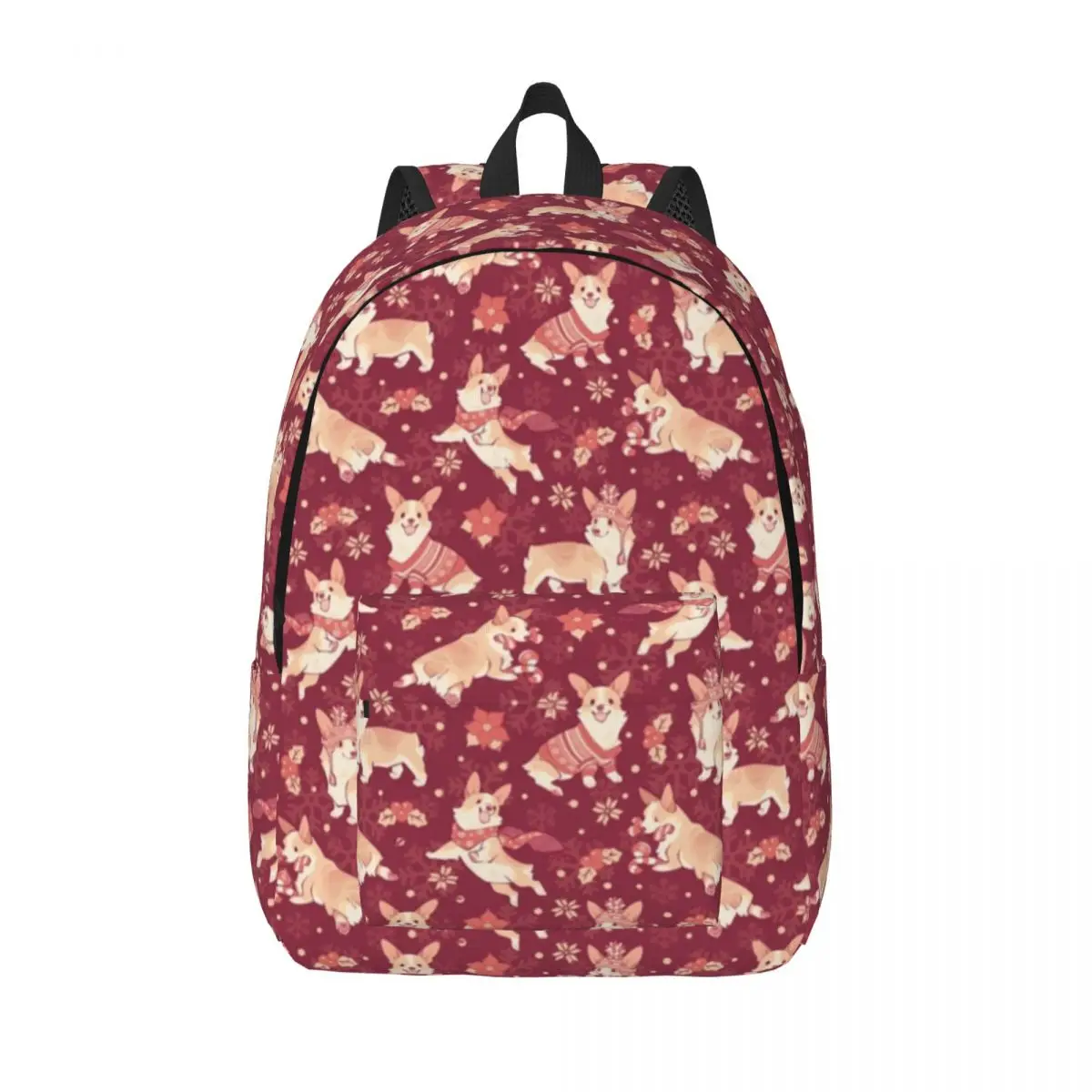 

Xmas Gift Backpack Women Winter Corgis Animals Holiday Print Backpacks Pretty High School Bags Workout High Quality Rucksack