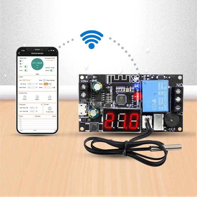 2X XY-WFTX Remote WIFI Thermostat Temperature Control Module NTC 10K 0.5M Relay Switch Temperature Controller Module
2X XY-WFTX Remote WIFI Thermostat Temperature Control Module NTC 10K 0.5M Relay Switch Temperature Controller Module