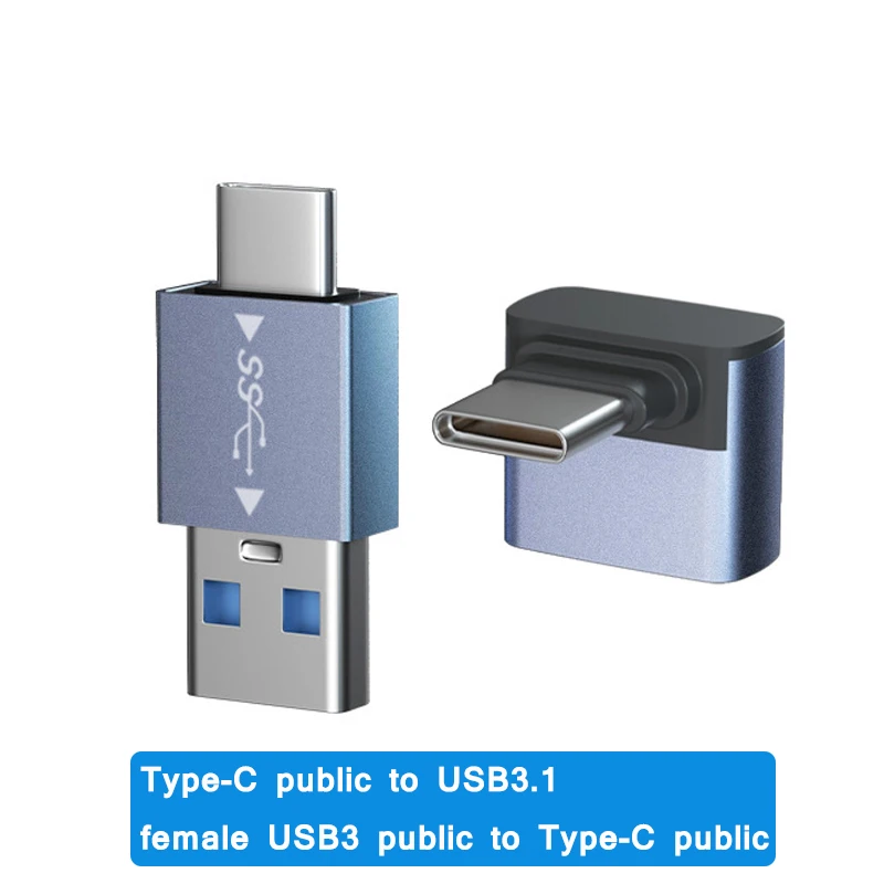 

USB 3.1 to Type-C OTG Adapter 90 Degree Elbow Fast Charging Charger Converter USB3.1 to USBC Data Adapter 10Gbps for Macbook Pro