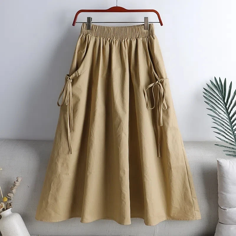 Rimocy Elastic High Waist A Line Skirts Women Vintage Solid Color Pleated Long Skirts Woman 2024 Summer Loose Midi Skirt Female
Rimocy Elastic High Waist A Line Skirts Women Vintage Solid Color Pleated Long Skirts Woman 2024 Summer Loose Midi Skirt Female