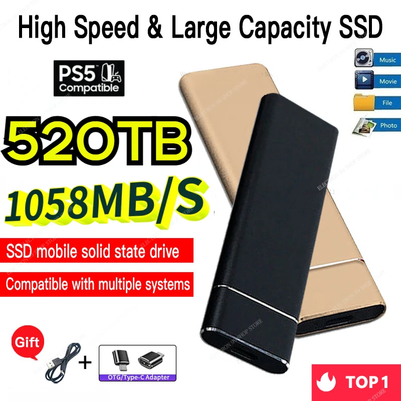 2TB External Solid State Disk Hard Drive High Capacity Portable 4TB 64TB SSD hard disk Storage Device for Computer/Laptop Type-C
2TB External Solid State Disk Hard Drive High Capacity Portable 4TB 64TB SSD hard disk Storage Device for Computer/Laptop Type-C