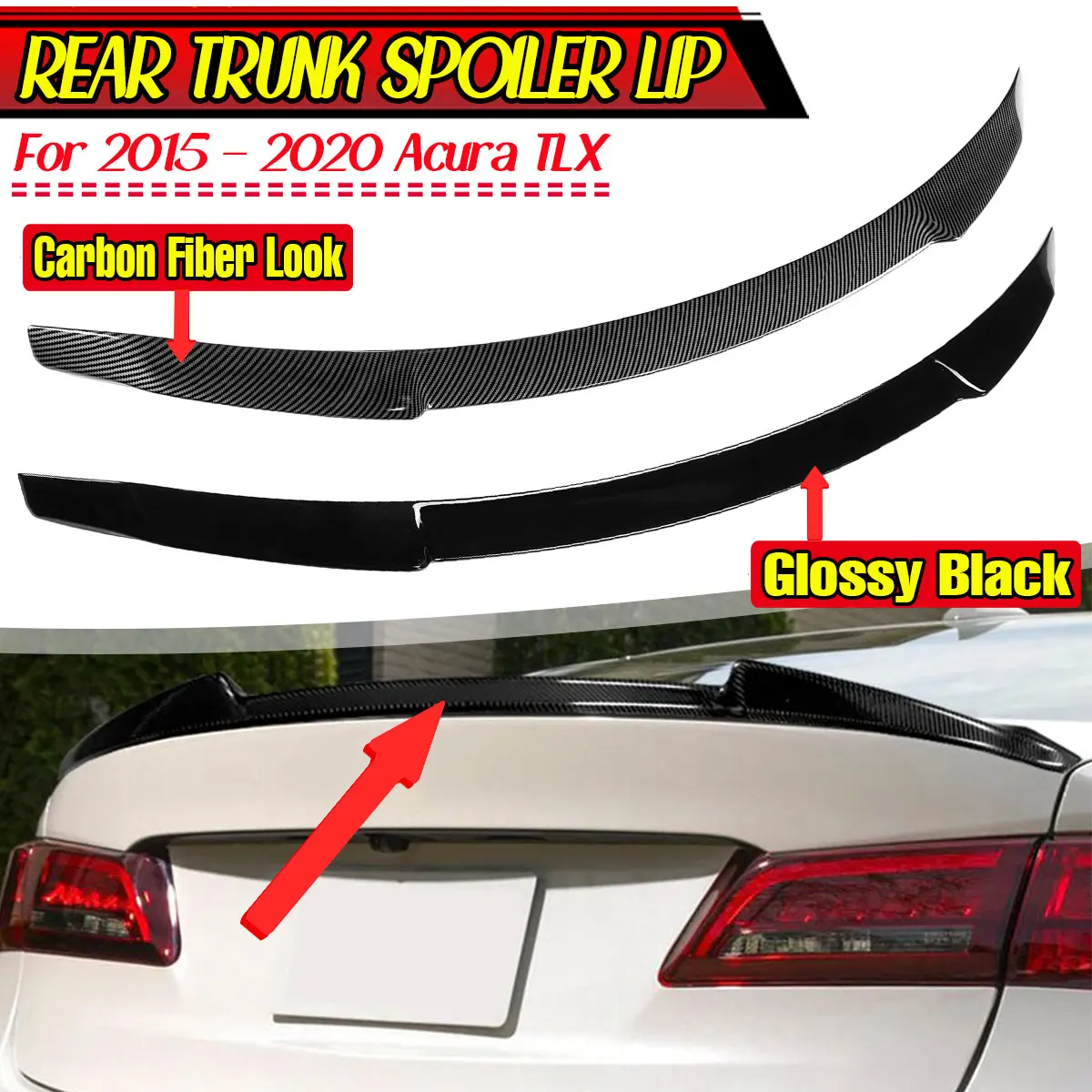 ABS Plastic Rear Spoiler Wing Trunk Lid Cover For Acura TLX 2015-2020 V-Style Glossy Black/Real Carbon Fiber
ABS Plastic Rear Spoiler Wing Trunk Lid Cover For Acura TLX 2015-2020 V-Style Glossy Black/Real Carbon Fiber