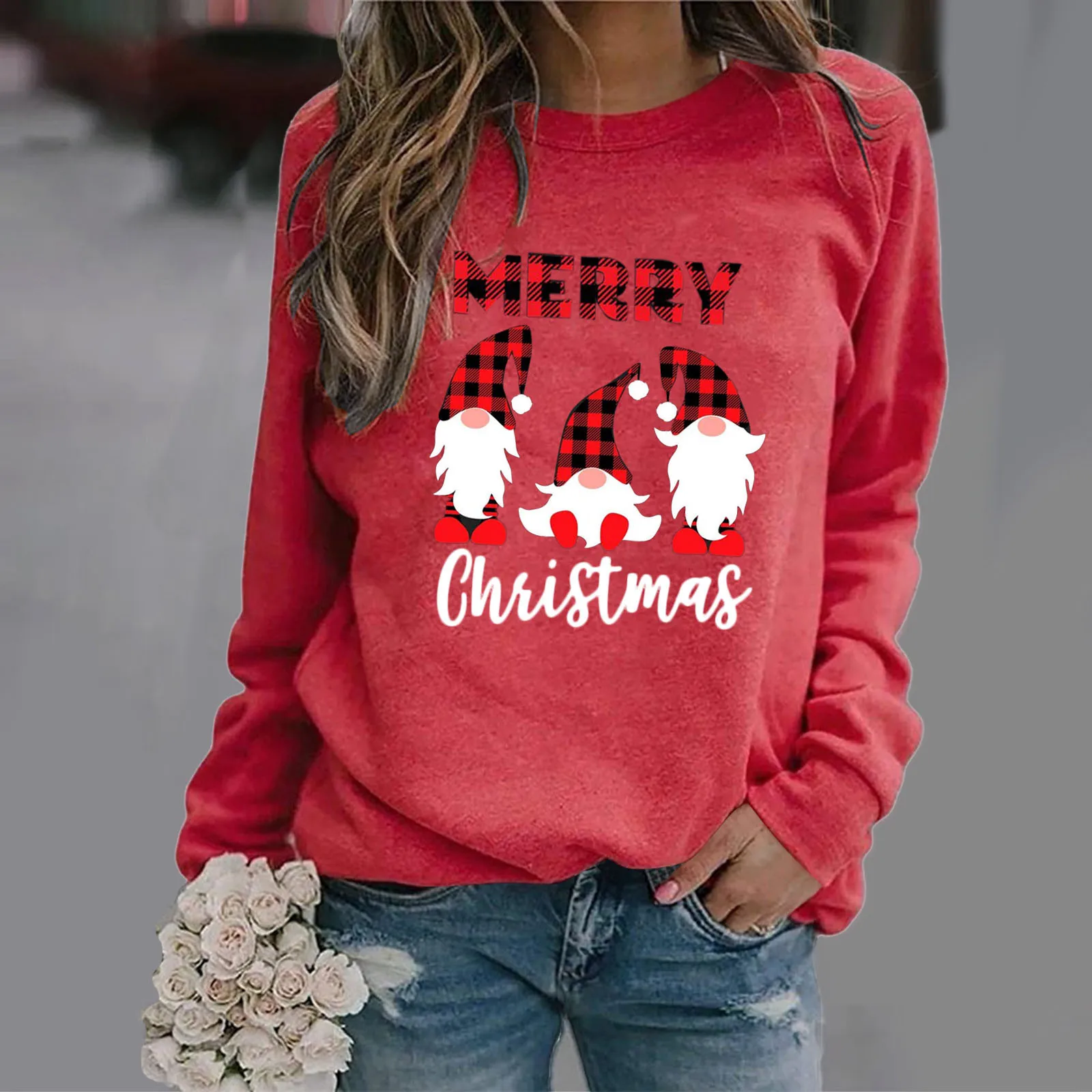 Red Chirstmas T Shirts Women Vantage Long Sleeve Pullovers Crewneck Cartoon Print Blouse Xmas Female Sweatshirts Ugly Shirts
Red Chirstmas T Shirts Women Vantage Long Sleeve Pullovers Crewneck Cartoon Print Blouse Xmas Female Sweatshirts Ugly Shirts