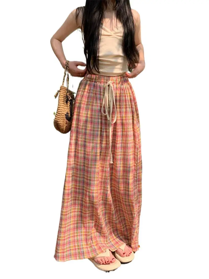 Fashion rainbow Plaid Skirt Women Boho Long maxi Dress Summer Elegant Sexy Elastic Skirt Lady Casual Loose High Waist Skirt
Fashion rainbow Plaid Skirt Women Boho Long maxi Dress Summer Elegant Sexy Elastic Skirt Lady Casual Loose High Waist Skirt