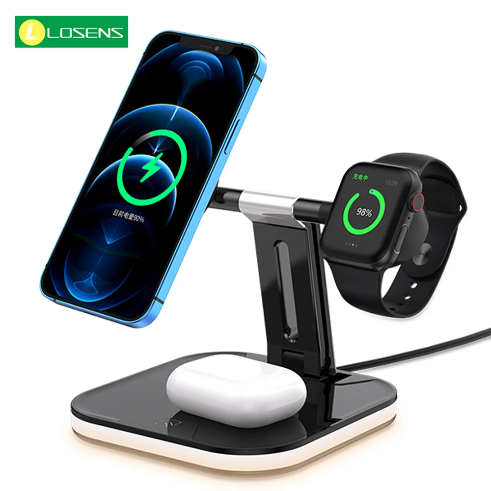 Magnetic 3 In 1 Wireless Charger For iPhone 13 12 Pro Max 15W Fast Wireless Charging Station For Apple Watch 7 6 5 4 AirPods Pro
Magnetic 3 In 1 Wireless Charger For iPhone 13 12 Pro Max 15W Fast Wireless Charging Station For Apple Watch 7 6 5 4 AirPods Pro