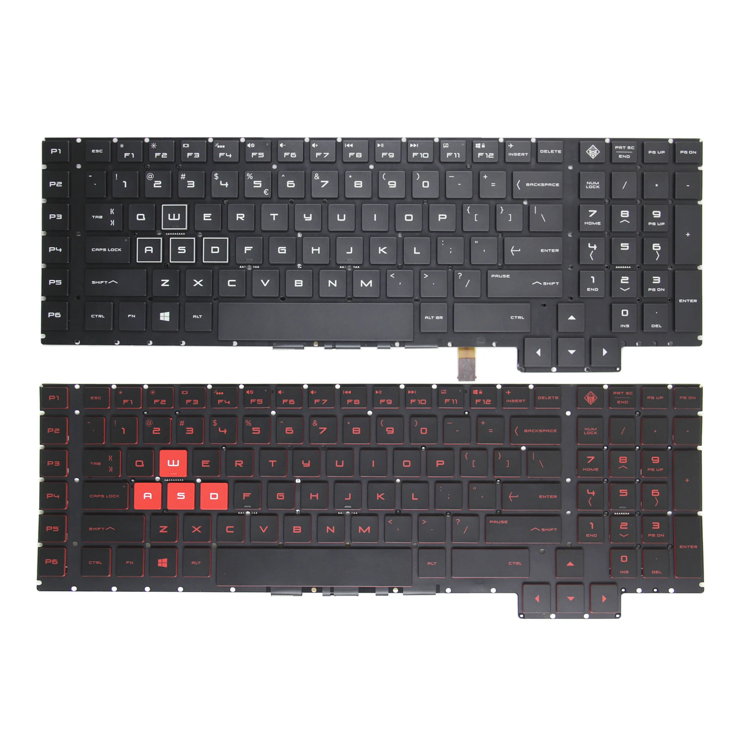 

100% новая Оригинальная английская клавиатура для ноутбука HP Omen 17AN 17-AN TPN-Q195 15-CE Q194 с красной подсветкой и черной RGB Подсветкой
