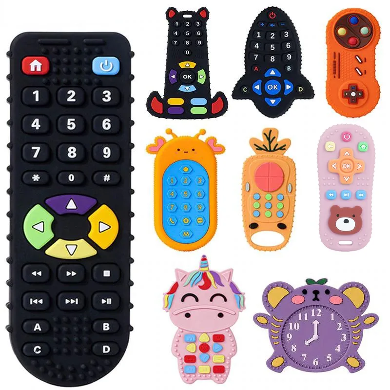 

1Pc Baby Silicone Teether Toys Remote Control Shape Teether Rodent Gum Pain Relief Teething Toy Kids Sensory Educational