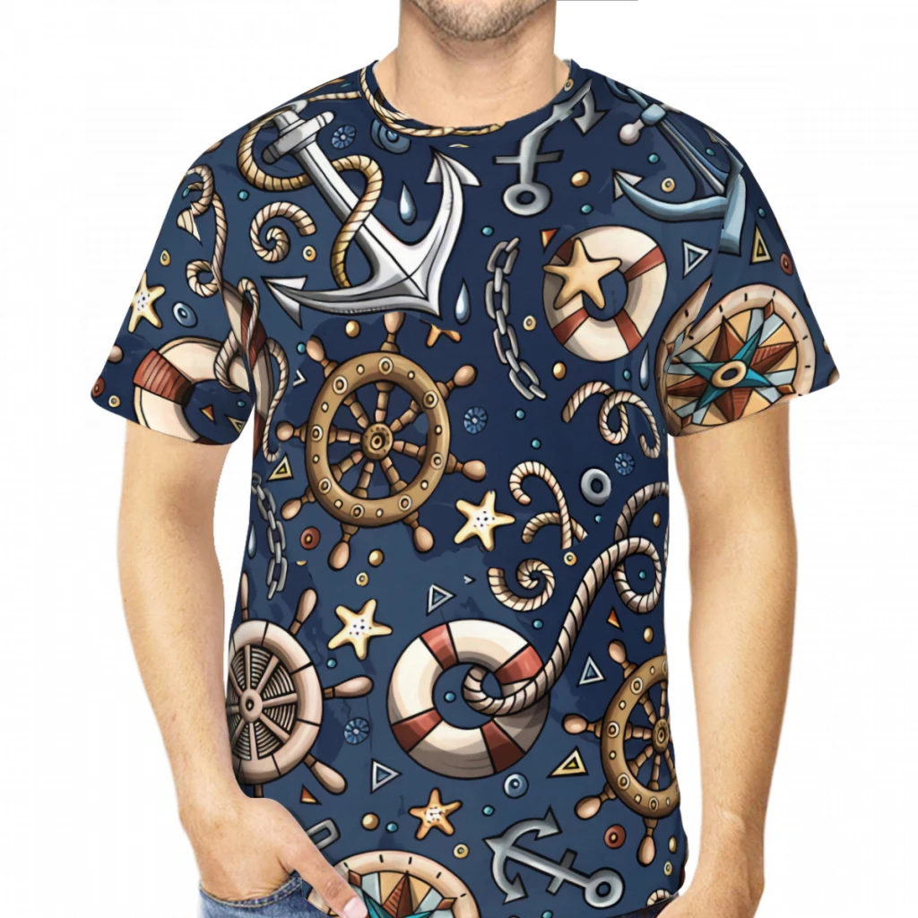 Nautical Art Men's TShirts Cartoon Cute Hand Drawn Nautical 3D Printed Breathable Short-Sleeved Polyester Retro Tops Streetwear
Nautical Art Men's TShirts Cartoon Cute Hand Drawn Nautical 3D Printed Breathable Short-Sleeved Polyester Retro Tops Streetwear