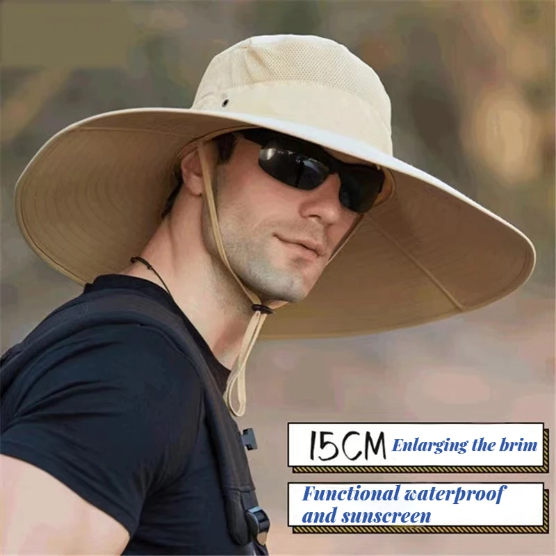 Unisex High Quality 15CM Big Wide Brim Men's Fishing Hat Solid Color Waterproof Sun Hats Summer Women Beach Cap Men's Panama Hat
Unisex High Quality 15CM Big Wide Brim Men's Fishing Hat Solid Color Waterproof Sun Hats Summer Women Beach Cap Men's Panama Hat