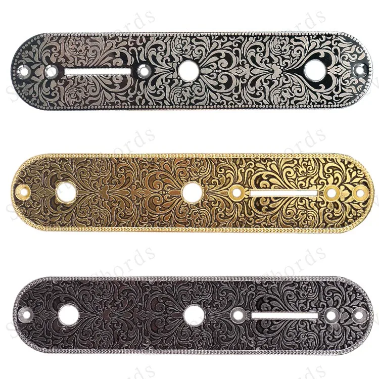 1-Shape Metal Pot Switch Control Cavity Plate Cover For TL Style Electric Guitar With Carving Decorative Pattern
1-Shape Metal Pot Switch Control Cavity Plate Cover For TL Style Electric Guitar With Carving Decorative Pattern