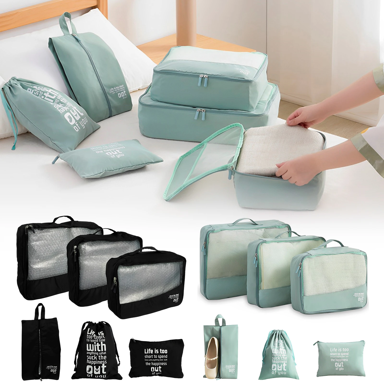 6Pcs Travel Packing Cubes Portable Packing Luggage Organizer Space Saving Suitcase Organizer Cube Splashproof Travel Storage Bag
6Pcs Travel Packing Cubes Portable Packing Luggage Organizer Space Saving Suitcase Organizer Cube Splashproof Travel Storage Bag