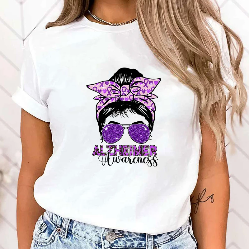 (High quality T shirt)new alzheimer's awareness print t shirts women casual round neck tees top summer cool loose short sleeve
(High quality T shirt)new alzheimer's awareness print t shirts women casual round neck tees top summer cool loose short sleeve