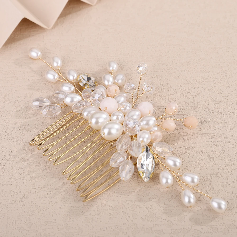 Pearl Crystal Bride Hair Comb for Wedding Hair Accessories Rhinestone Bridal Side Hair Comb Party Hair Jewelry for Women Girl 9 Sd443a3091b5d4205b4f32e8fb253496dV