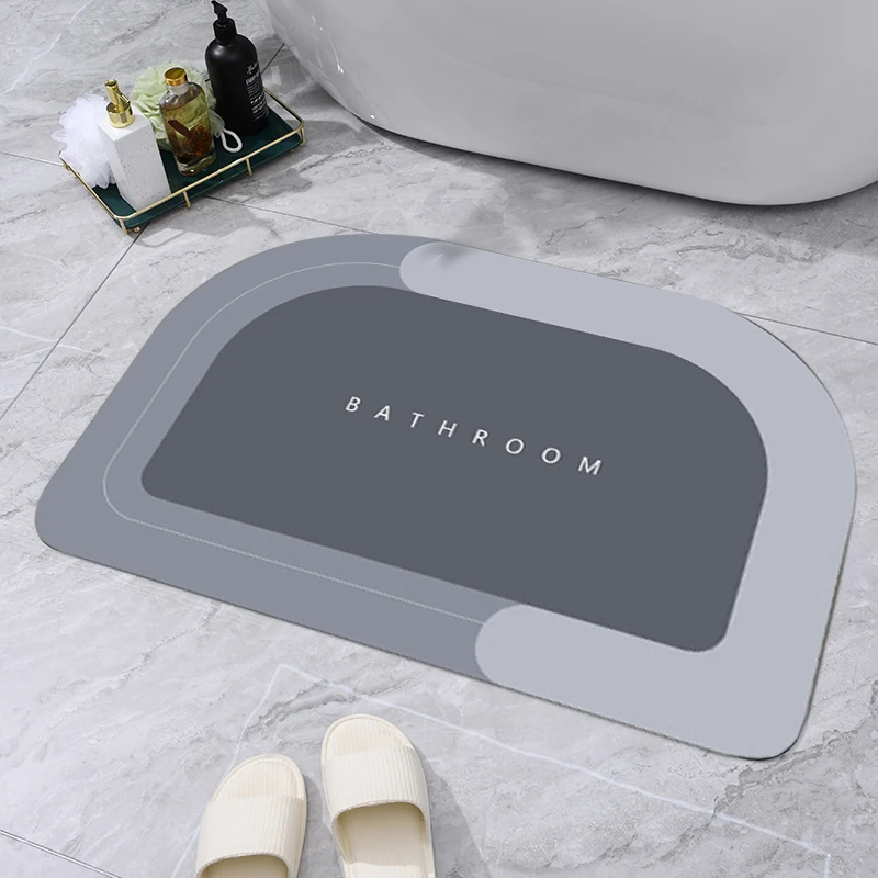 

Non-Slip Bath Mat Water Absorption Bathroom Carpet Nordic Modern Entrance Doormat Washable Toilet Rug Balcony Porch Area Mats