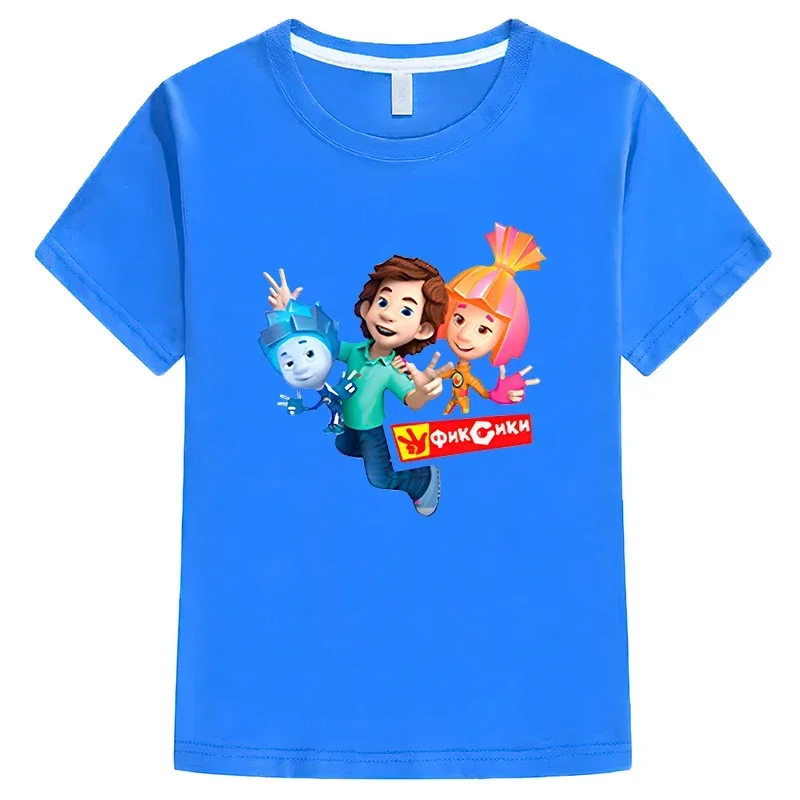 

Boys Girls Russian Cartoon The Fixies Tee Tops For Kids Short Sleeve T-shirt y2k one piece Cotton Casual T-shirt girl clothes