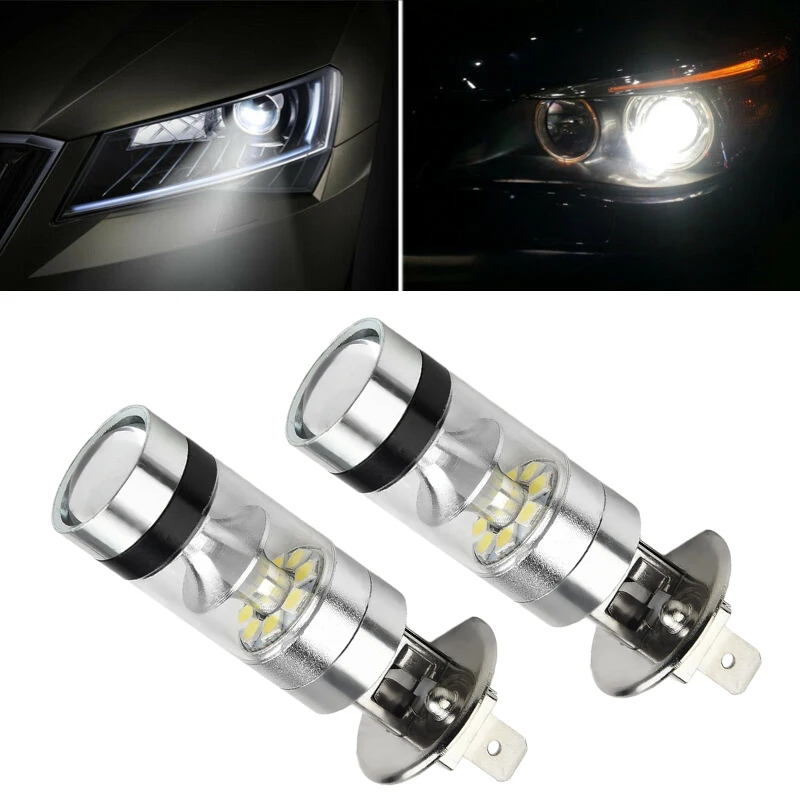

1000LM LED Headlight White 100W 20-SMD 6000K Bulb DRL Driving Fog H1 Parts Projector Replacement Wear-resistant