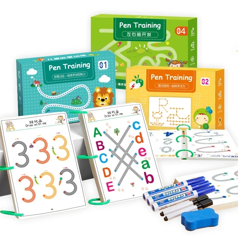 Magical Tracing Workbook Reusable Calligraphy Copybook Practice Drawing Book Toddler Learning Children Montessori Drawing Toy
Magical Tracing Workbook Reusable Calligraphy Copybook Practice Drawing Book Toddler Learning Children Montessori Drawing Toy