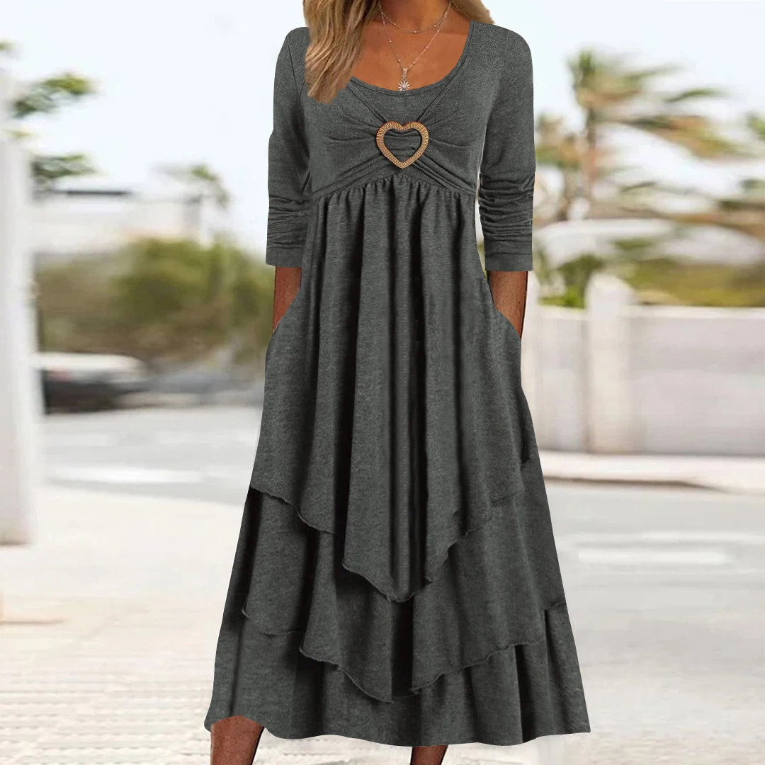 Plus Size Women's Plain Regular Fit Crew Neck Casual Midi Dress 
Plus Size Women's Plain Regular Fit Crew Neck Casual Midi Dress