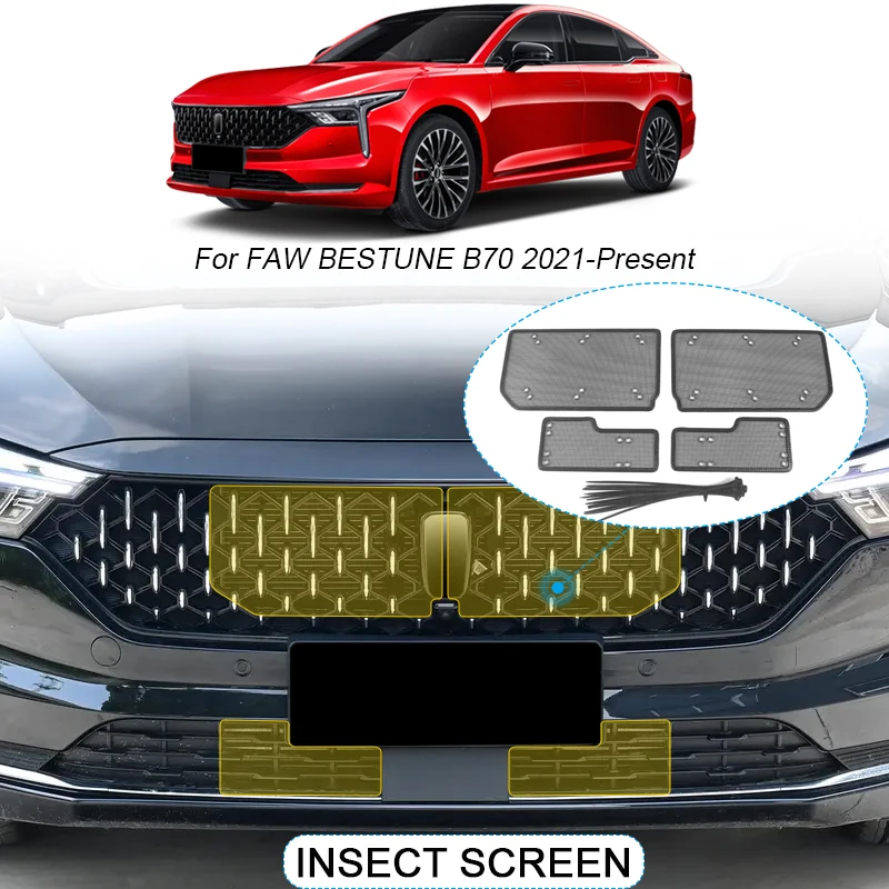 

4PCS Car Insect-proof Air Inlet Protection Cover Insert Vent Racing Grill Filter Net Accessory For FAW BESTUNE B70 2021-2025
