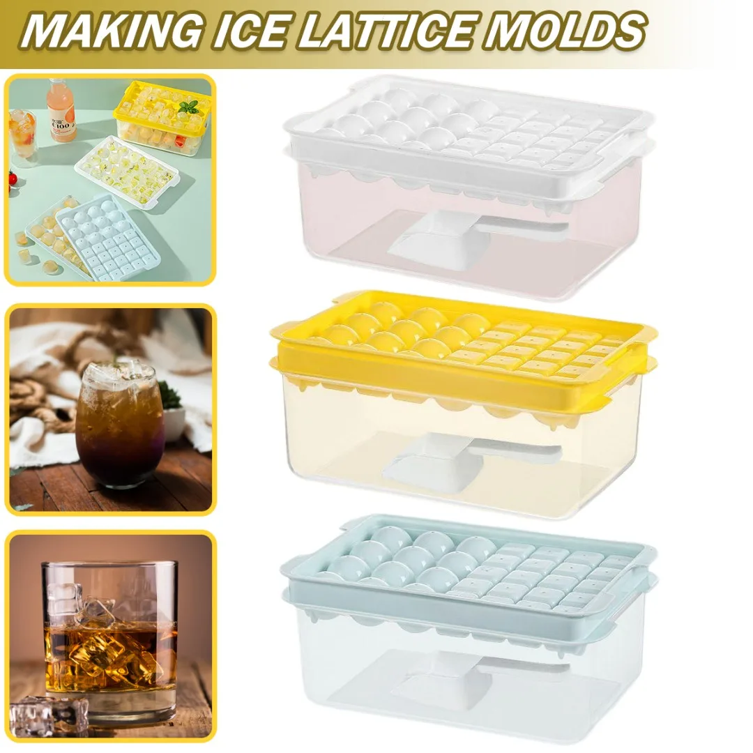 Press Type Ice Mold Ice Cube Ice Ball Storage Container Box With Lid 2 In 1 Tray Making Mould Makers Set Bar Kitchen Accessories
Press Type Ice Mold Ice Cube Ice Ball Storage Container Box With Lid 2 In 1 Tray Making Mould Makers Set Bar Kitchen Accessories
