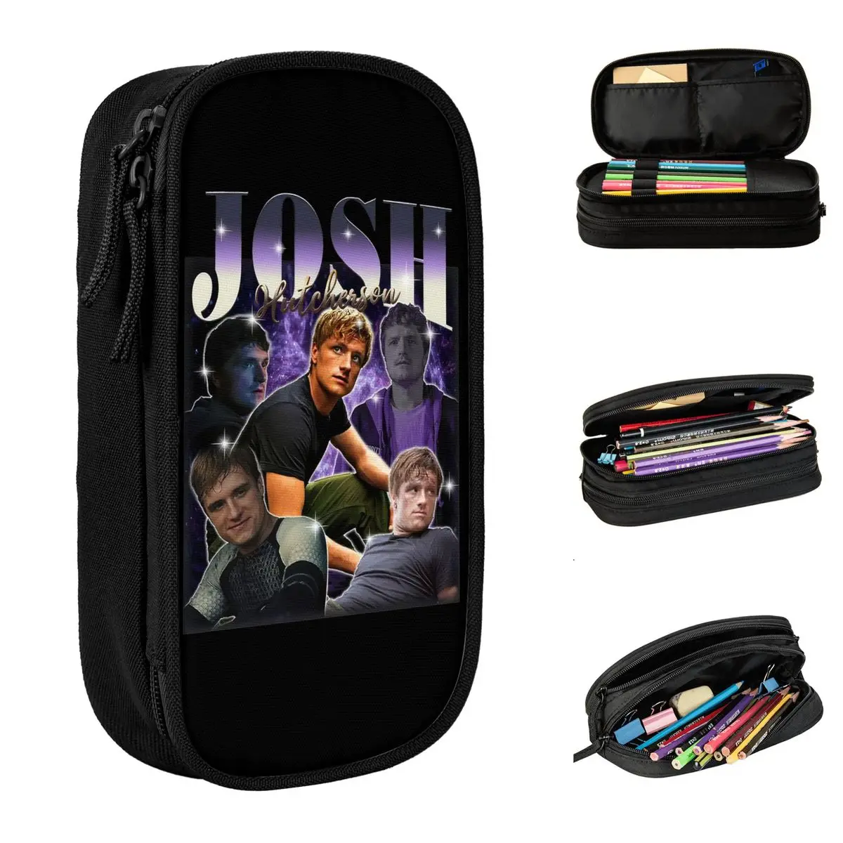 

Cute Josh Hutcherson 90s Pencil Case Pencilcases Pen Box for Student Big Capacity Bags School Supplies Zipper Stationery