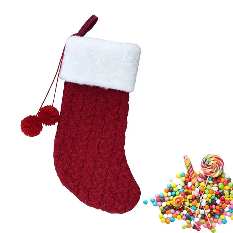 

Classic Stocking Decoration Knitting Santa Claus Stocking For Christmas Atmosphere Party Ornaments For Chocolate Small Gifts