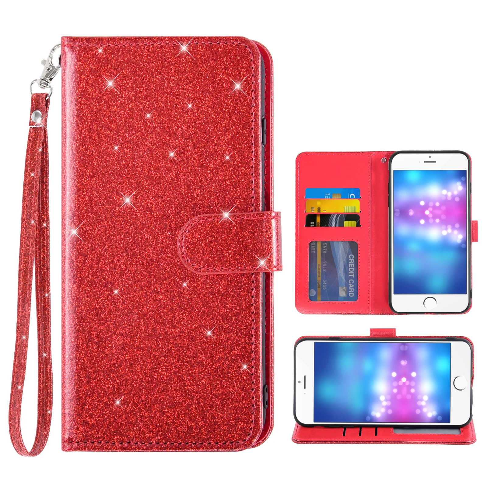 

Solid Color Glitter Flip Cover Leather Wallet Phone Case For Huawei P50 P40 P30 P20 P10 Plus P9 P8 Pro Lite Nova 7 6 SE 7i 3E 4E