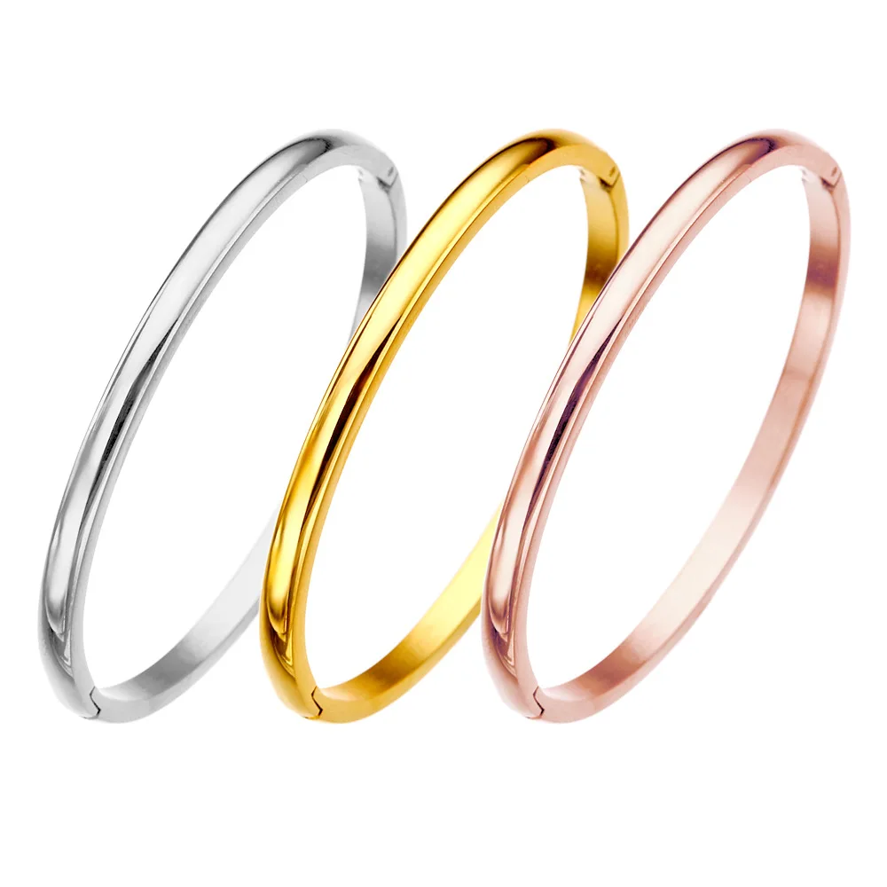 Wholesale 4mm Smooth Band Bracelets For Women Trendy 316L Stainless Steel Bangle Luxury Designs Jewellery Bridesmaid Gifts 2023
Wholesale 4mm Smooth Band Bracelets For Women Trendy 316L Stainless Steel Bangle Luxury Designs Jewellery Bridesmaid Gifts 2023