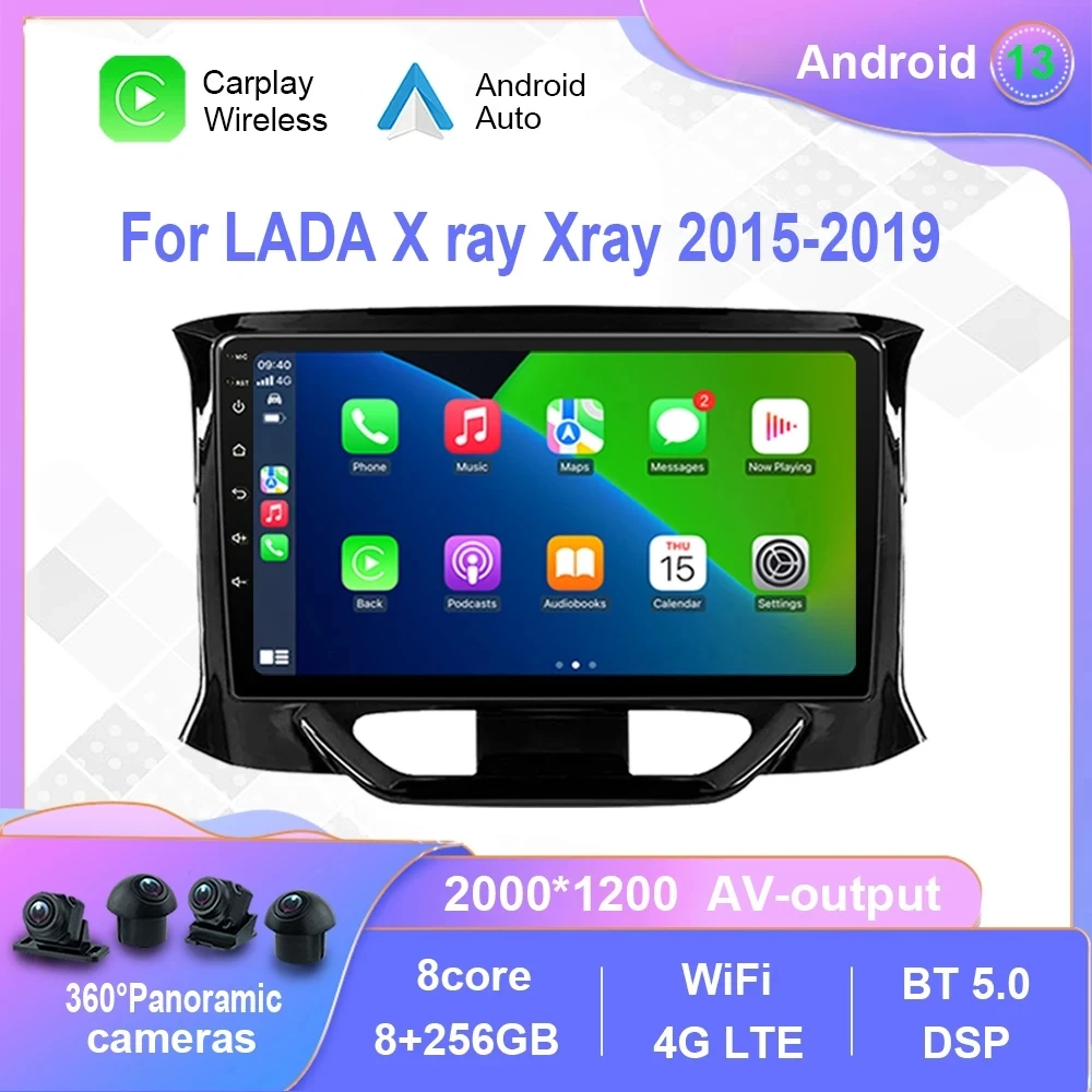 

Магнитола на Android 13 для LADA X ray Xray 2015-2019, автомобильный мультимедийный плеер для Carplay, сенсорный экран, GPS-навигация