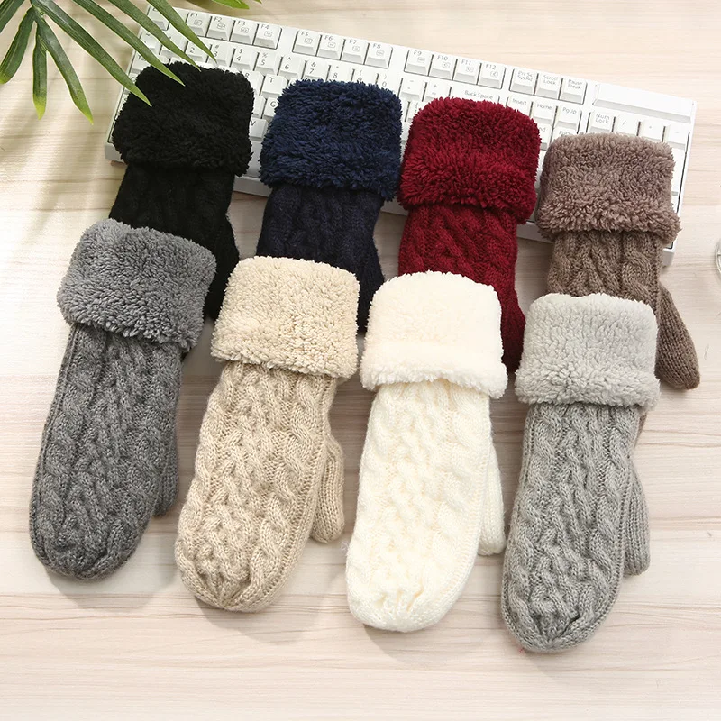 Women Fashion Knit Twist Flowers Mittens Warm Winter Female Wool Plus Cashmere Velvet Thickening Warm Full Finger Gloves Guantes
Women Fashion Knit Twist Flowers Mittens Warm Winter Female Wool Plus Cashmere Velvet Thickening Warm Full Finger Gloves Guantes