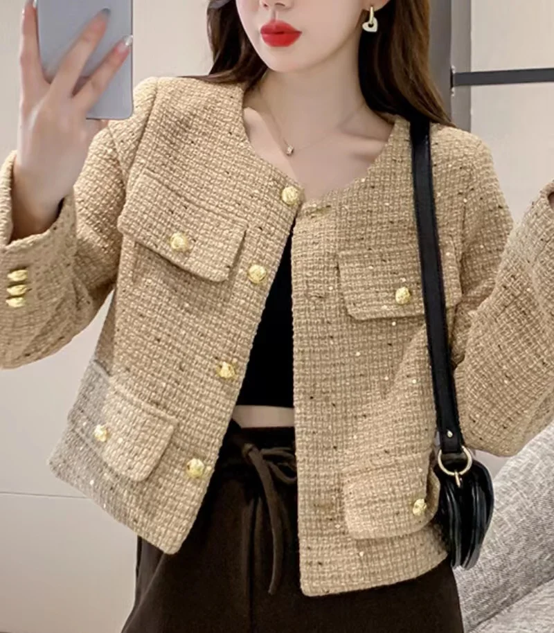 2023 Autumn Elegant Simple Style Tweed Coat Women's High end Short Top Versatile 2023 New Fashion Jacket
2023 Autumn Elegant Simple Style Tweed Coat Women's High end Short Top Versatile 2023 New Fashion Jacket