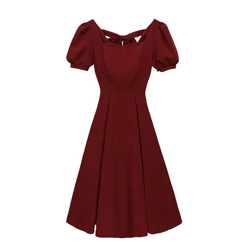 Elegant Red Puff Sleeve Women's Party Dress Fashionable Design Three Dimensional Cut Comfortable Slim Fit Bow Evening Dresses
Elegant Red Puff Sleeve Women's Party Dress Fashionable Design Three Dimensional Cut Comfortable Slim Fit Bow Evening Dresses