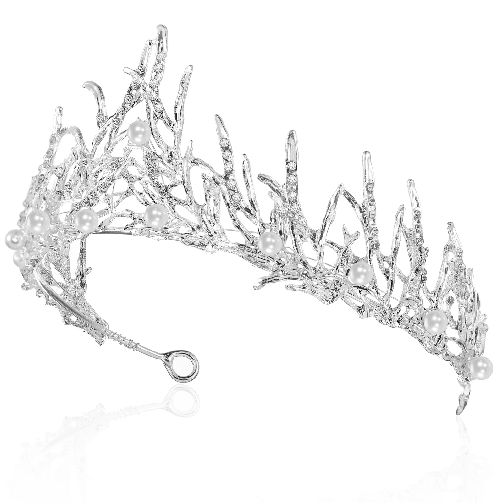 Baroque Crown Branches Crystal Rhinestones Faux Pearls Tiara Headpiece Delicate Headdress for Women
Baroque Crown Branches Crystal Rhinestones Faux Pearls Tiara Headpiece Delicate Headdress for Women