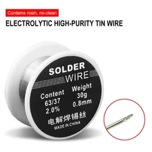 30g Welding Solder Wire High Purity Low Fusion Spot 0.8 mm Rosin Soldering Wire Rolls No-clean Tins BGA Weldings New Hot Sale
30g Welding Solder Wire High Purity Low Fusion Spot 0.8 mm Rosin Soldering Wire Rolls No-clean Tins BGA Weldings New Hot Sale