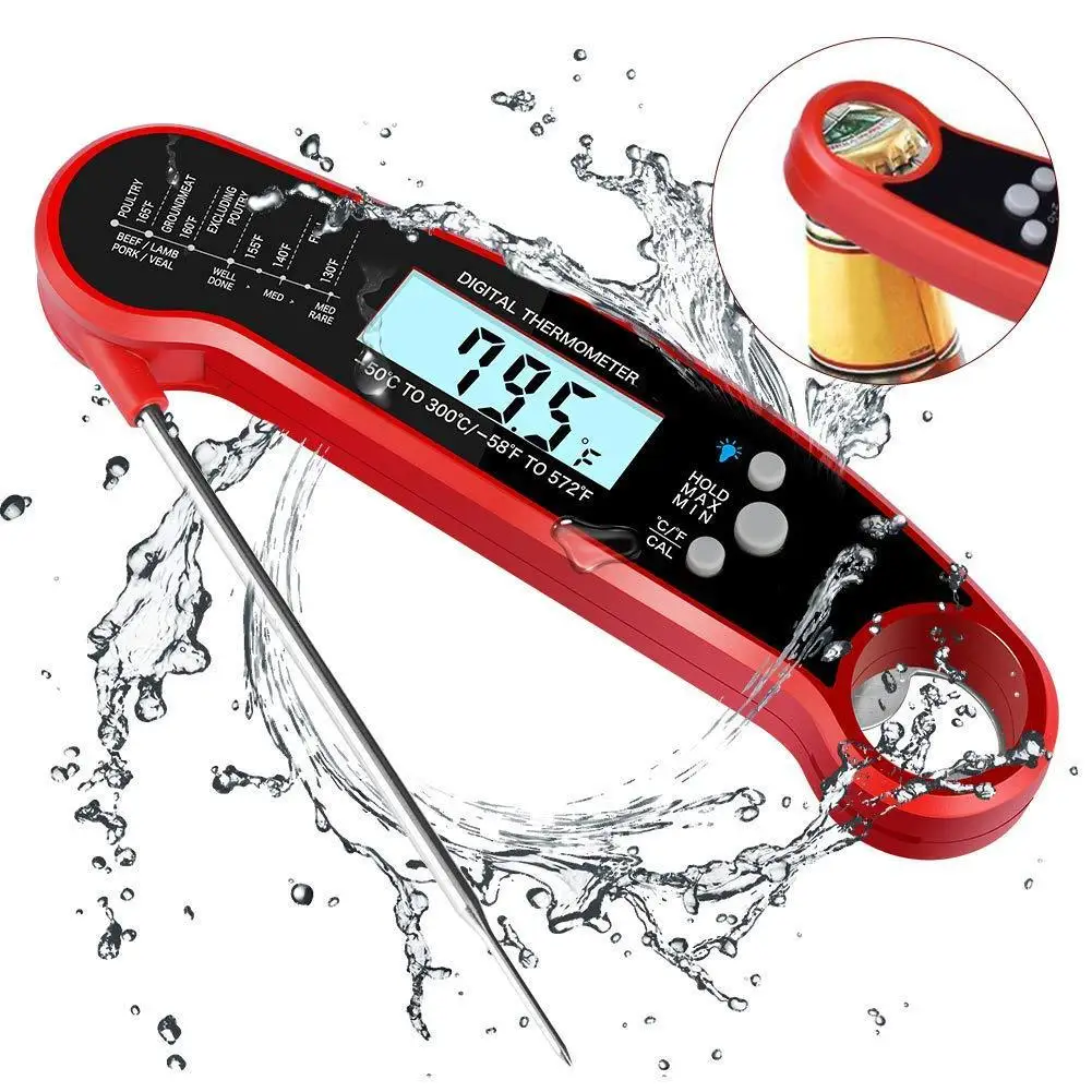Instant Read Meat Thermometer for Cooking Digital Food Thermometer with Backlight Magnet Foldable Probe for Deep Fry BBQ Grill
Instant Read Meat Thermometer for Cooking Digital Food Thermometer with Backlight Magnet Foldable Probe for Deep Fry BBQ Grill
