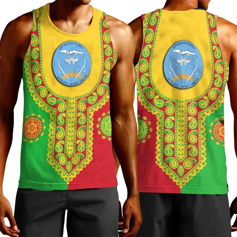 

Mali Flag Map 3D Print Tank Top For Men Clothes Casual Hawaiian Boy Vest National Emblem Waistcoat Africa Jersey Dashiki Tops